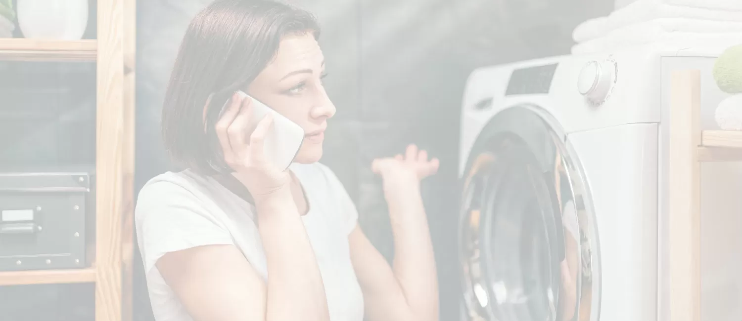 image of a lady calling for appliance repair